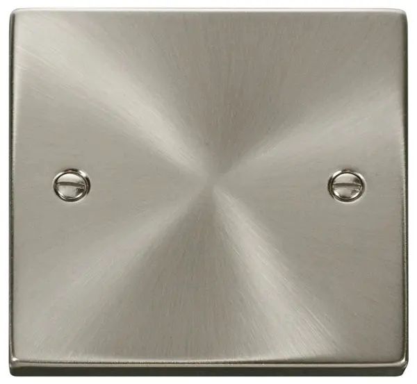 DECO 1 Gang Victorian Blanking Plate Satin Chrome