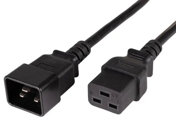 PRO ELEC IEC C20 to IEC C19 Mains Lead, 250V, 16A - Black 5m