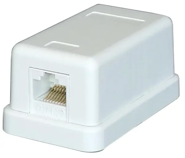 TUK Tool-less Cat6 Surface Mount Socket, 1 Port, White