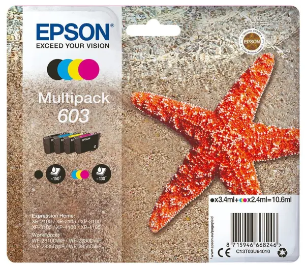EPSON T03U6 603 Original Ink Cartridge 4 Colour Multipack