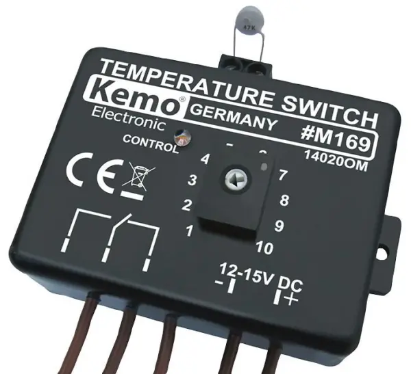KEMO ELECTRONIC 12V DC Thermostat Module, Adjustable 0-100°C