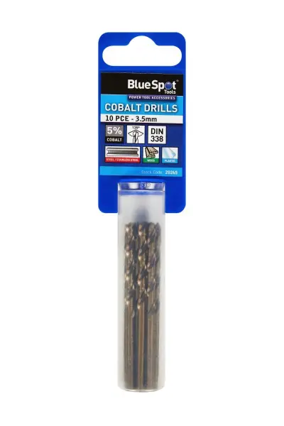 Blue Spot Tools 10件钴合金钻头套装 3.5毫米
