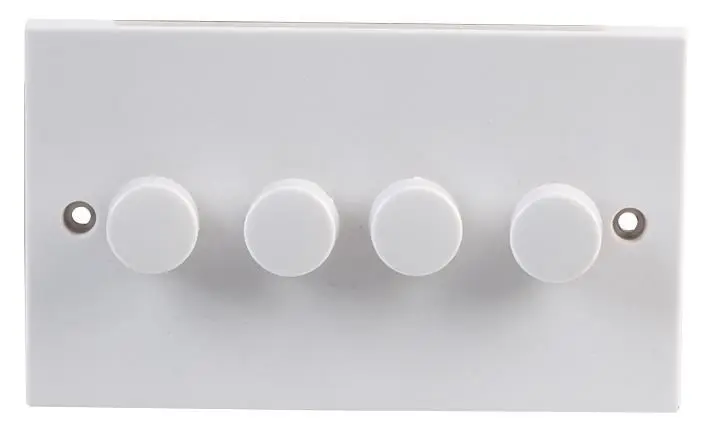 PRO ELEC 4 Gang 2 Way Dimmer Switch, White, 400W