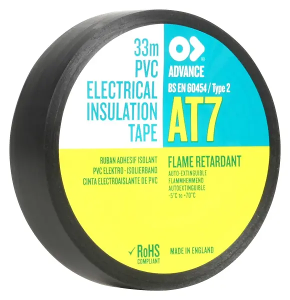 ADVANCE TAPES AT7 PVC Electrical Insulation Tape - Green Black 19mm x 33m