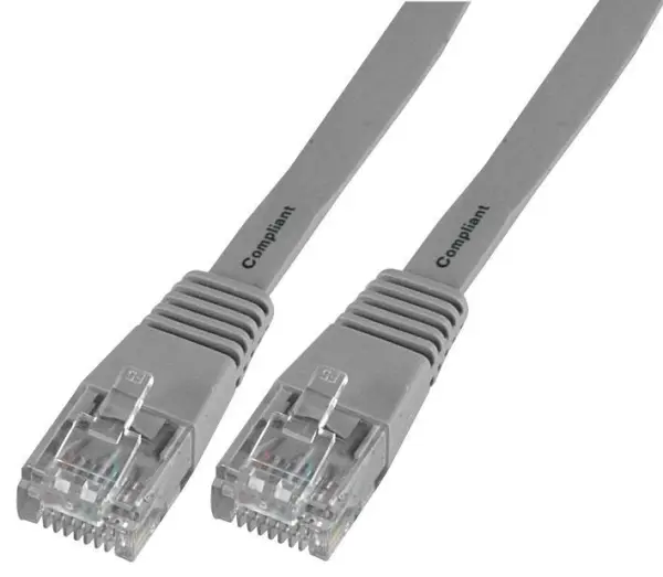 PRO SIGNAL - Flaches Cat5e LSOH Ethernet Patchkabel, 0,2m Grau