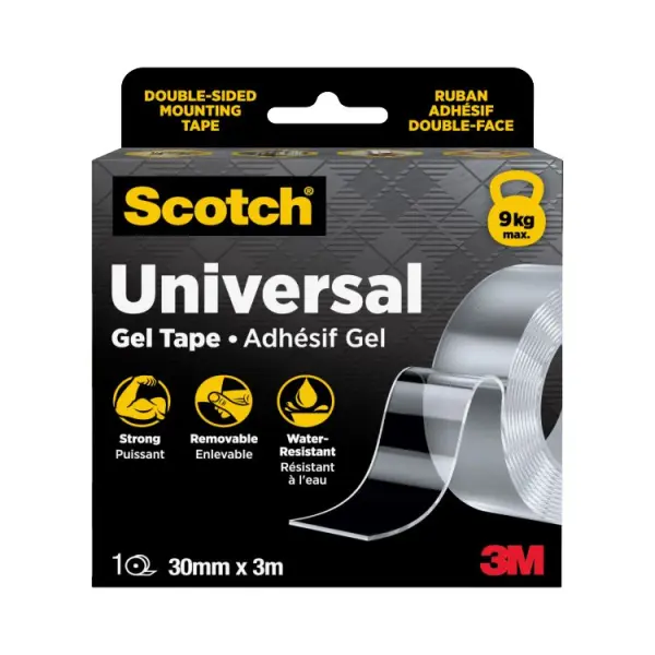 Scotch Pita Gel Sejagat 30mm x 3m, Lekat Kuat & Boleh Tanggal