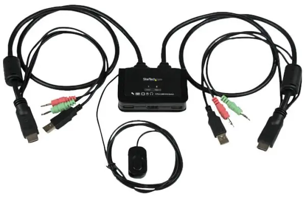 Startech Διακόπτης KVM 2-Port USB HDMI με Ήχο & Τηλεχειριστήριο