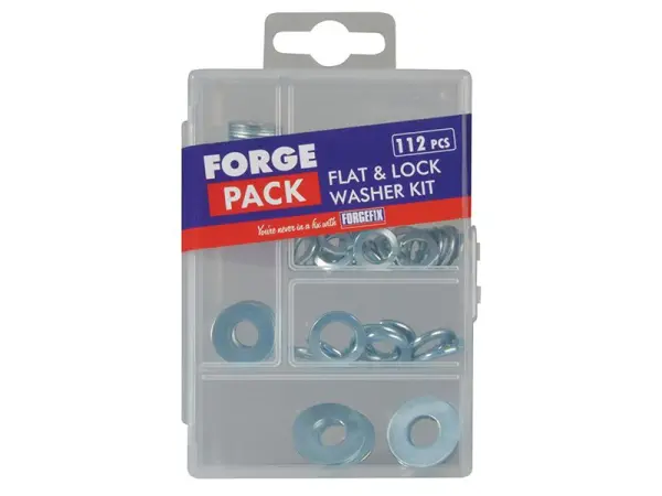 ForgeFix - Kit de rondelles plates et freins, assortiment de 112 pièces