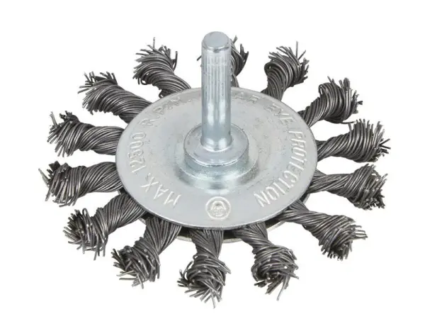 BlueSpot Tools Flachdraht-Rad Bürste mit Twist-Knoten, 75mm