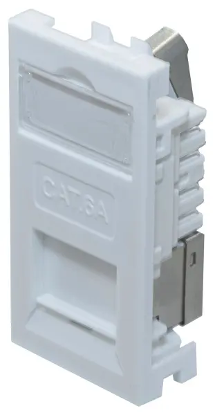 TUK LTD Low Profile Cat6A RJ45 Euro Outlet, White