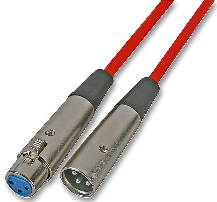 Câble de raccordement SOUNDLAB XLR mâle à femelle 3 broches, 1 m, rouge