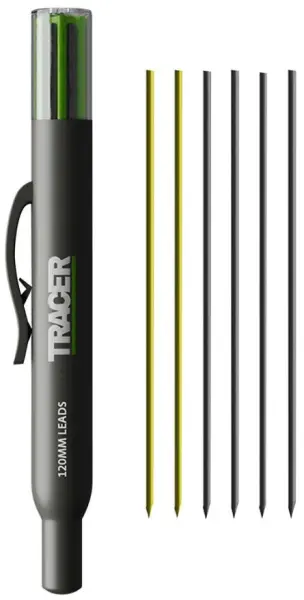 TRACER Replacement Leads for Construction Pencils, 6-Pack with Holster