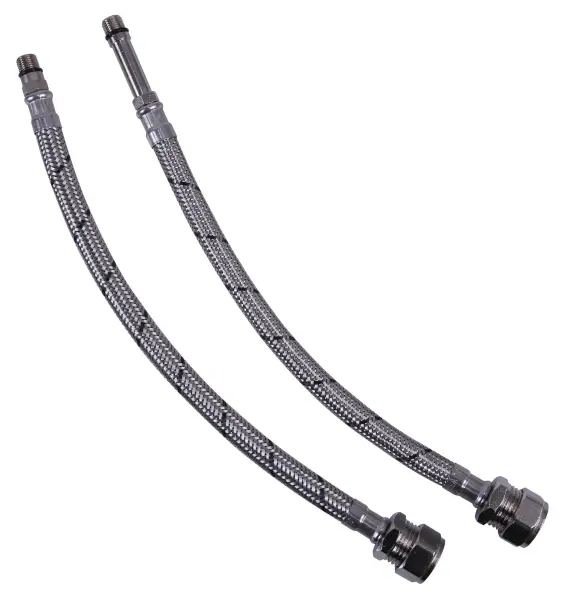 PRIMAFLOW M10 x 15mm Flexible Tap Tail Connectors, 300mm, Pair, WRAS Approved