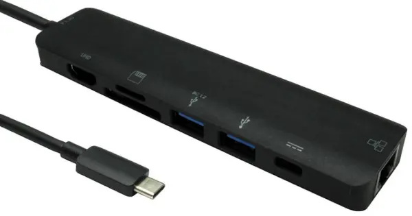 NEWLINK - USB-C 7-in-1 Iomport Adamhach le HDMI & LAN
