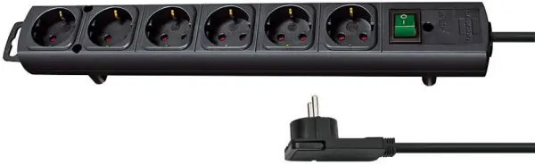 BRENNENSTUHL Comfort-Line Plus Multiprise 6 Prises, 2m, Noir