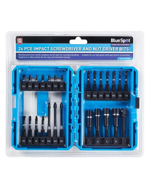 Blue Spot Tools - Kit d'embouts à choc et douilles 26 pièces