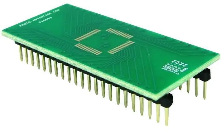 PROTO ADVANTAGE QFP44 to DIP44 Adaptor, 0.8mm Pitch
