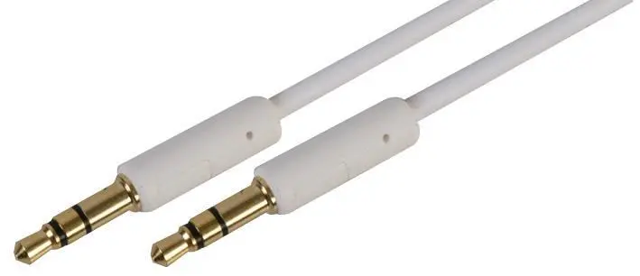 PRO SIGNAL Slim 3.5mm Stereo Jack Plug to Plug Cable, 1m, White