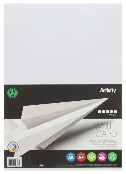 Premier Stationery White A4 160gsm Card Pack 50 Sheets