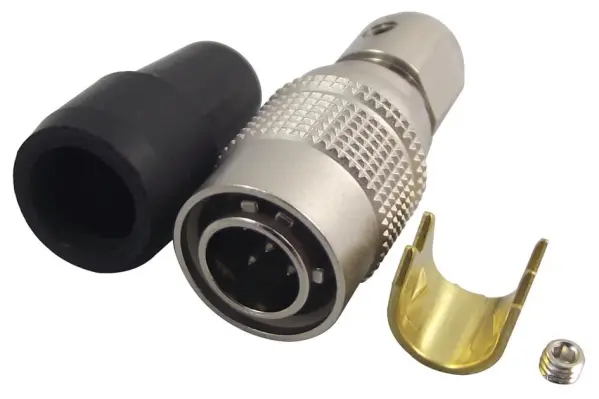 HIROSE HRS HR10 Series Plug, Maat 7, 5-pins, Push-Pull, Messing Zinklegering