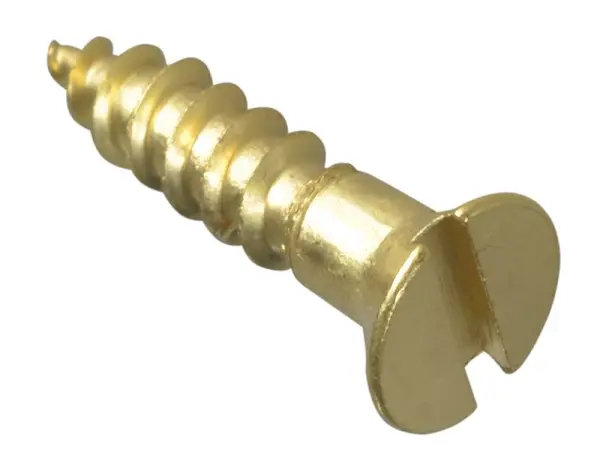 ForgeFix Slotted Brass Wood Screws, CSK, 5/8in x 6, Pack of 30