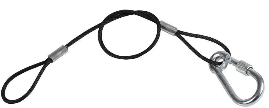 PULSE Černé bezpečnostní lanko - 3mm x 350mm