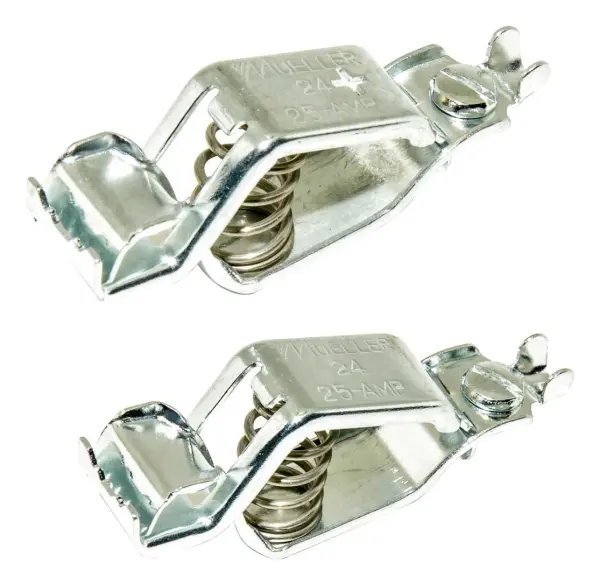 Mueller Electric Grounding Clips, 25A, Zinc-Plated Steel, Pack of 2