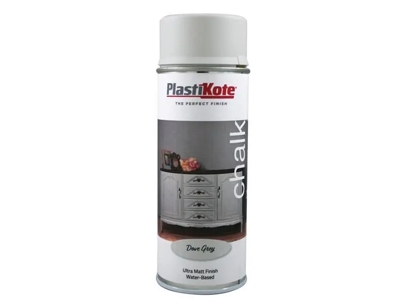 PlastiKote Chalk Finish Spray Paint, Dove Grey, 400ml
