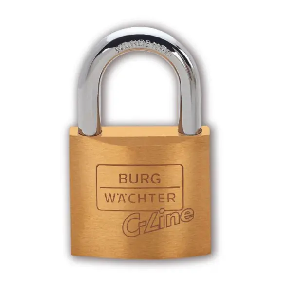 Burg Wachter C-Line Brass Padlock, 50 mm, 180 g