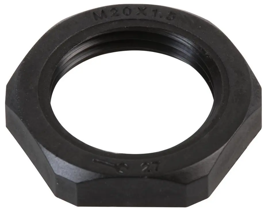 PRO POWER Écrou autobloquant nylon, M20, Noir, Lot de 10