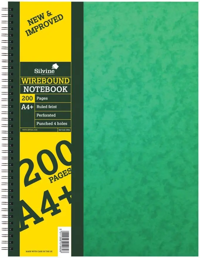 Carnet reliure spirale SILVINE A4+ à couverture rigide, ligné, 200 pages