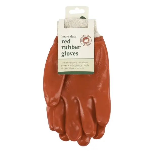 Kingfisher Red Rubber Glove with Knit Wrist