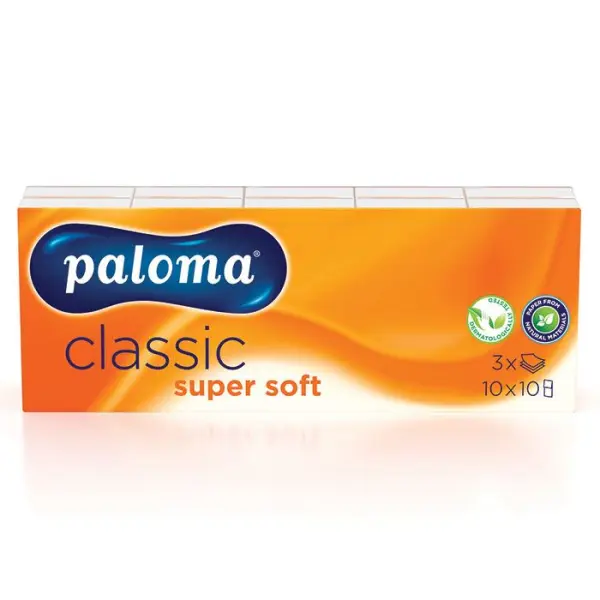 Paloma Pocket 3ply Paper Tissues, 10 x 10 Pack