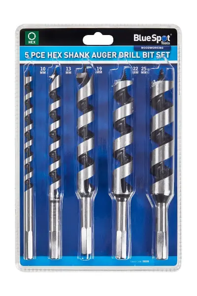 Blue Spot Tools 5件套六角柄螺旋钻头套装 (10-25毫米)