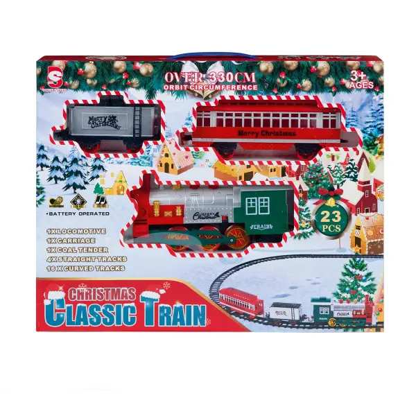 Premier 23-Piece Musical Christmas Train Set with Lights