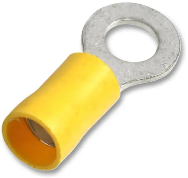 PRO POWER Yellow Ring Crimp Terminal 4.0mm 48A, 100 Pack