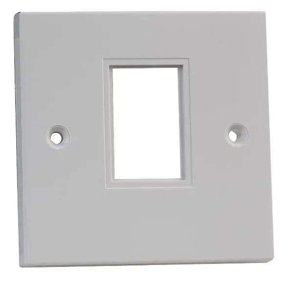 MOLEX 1-Gang Front Plate with Single Module Aperture, White