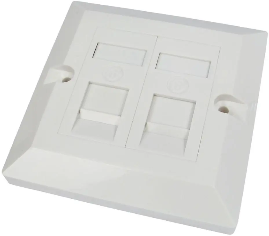 NEWLINK - 1-fach Doppel RJ45 Cat6 Abdeckplatte Weiß