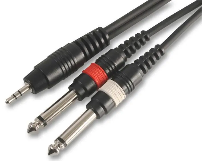 PULSE 3.5mm Stereo Jack to 2x 6.35mm Mono Jack Cable, 6m