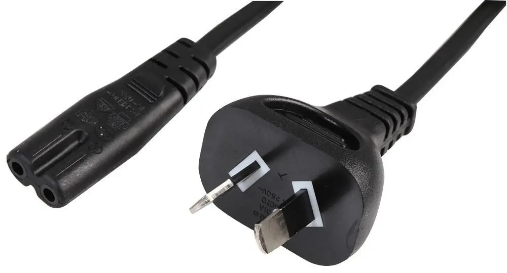 PRO ELEC 2m AU/NZ to IEC C7 Extension Lead, 2.5A 250V, Black