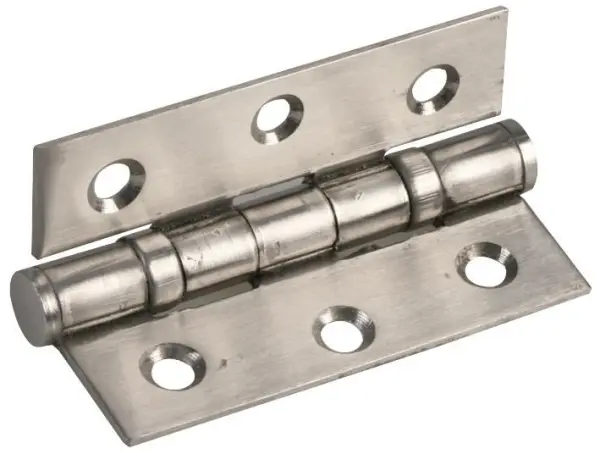Duratool 3 inch (75mm) Ball Bearing Door Hinges Satin Stainless Steel 2 Pack