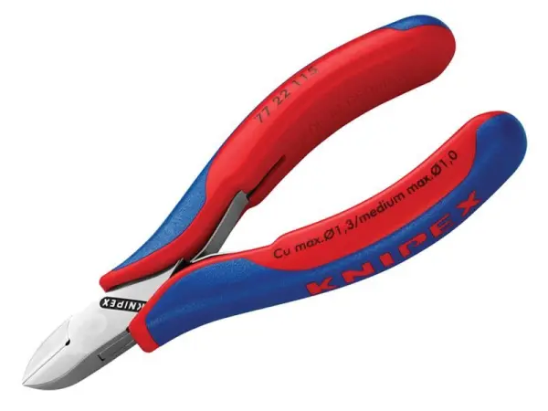 Knipex Cortador Diagonal para Eletrónica 77 22 115, Articulação em Caixa, 115mm