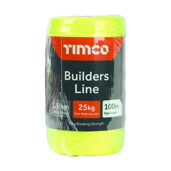 Timco Bau-Schnur - Gelb - Rolle (1,5mm x 100m - 1 Stück)