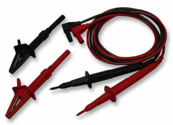 Silvertronic Cabos de Teste com Conectores Banana 4mm Angulados e Garras Jacaré