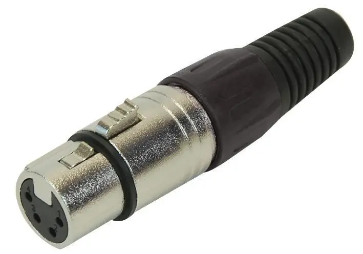 Pro Signal 4-Pole XLR Socket with Black Strain Relief