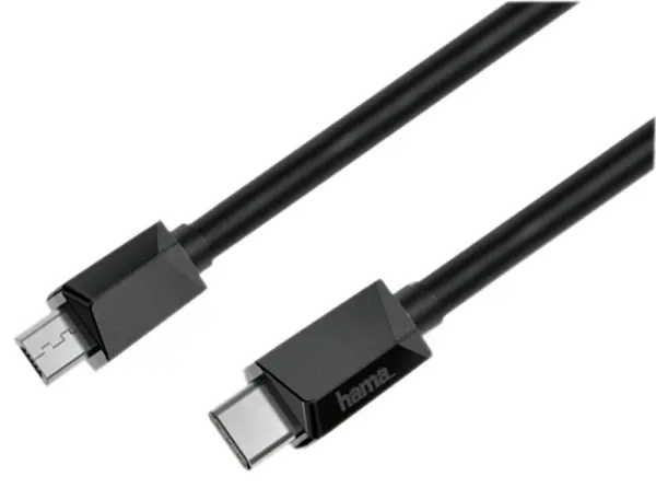 HAMA USB-C to Micro USB 케이블, 2.0, 0.75m 블랙
