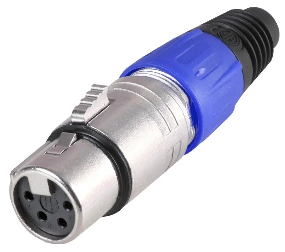PRO SIGNAL 4-Pole XLR Socket, Blue, Cable Mount