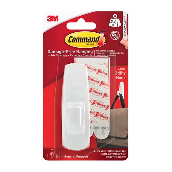 Command Large Utility Hook, 2.2kg Load Capacity