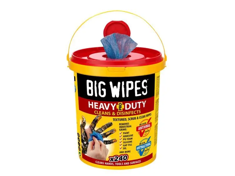 Big Wipes Heavy-Duty Pro+ Antivirale Reinigungstücher (Eimer mit 240 Stück)