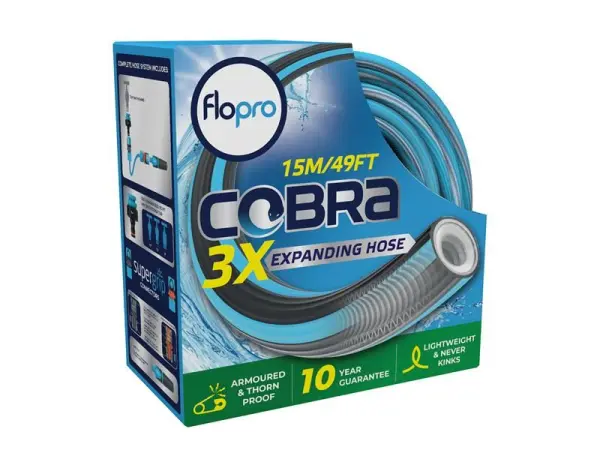 Flopro Cobra Expanding Hose Set, 15m, Lightweight